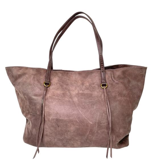 HOBO Handbags - Hobo Kingston Shiny Sheen Brown Leather Tote Bag Purse Large Tassels